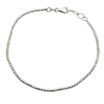 9ct White Gold 3g 7 inch Bead Bracelet